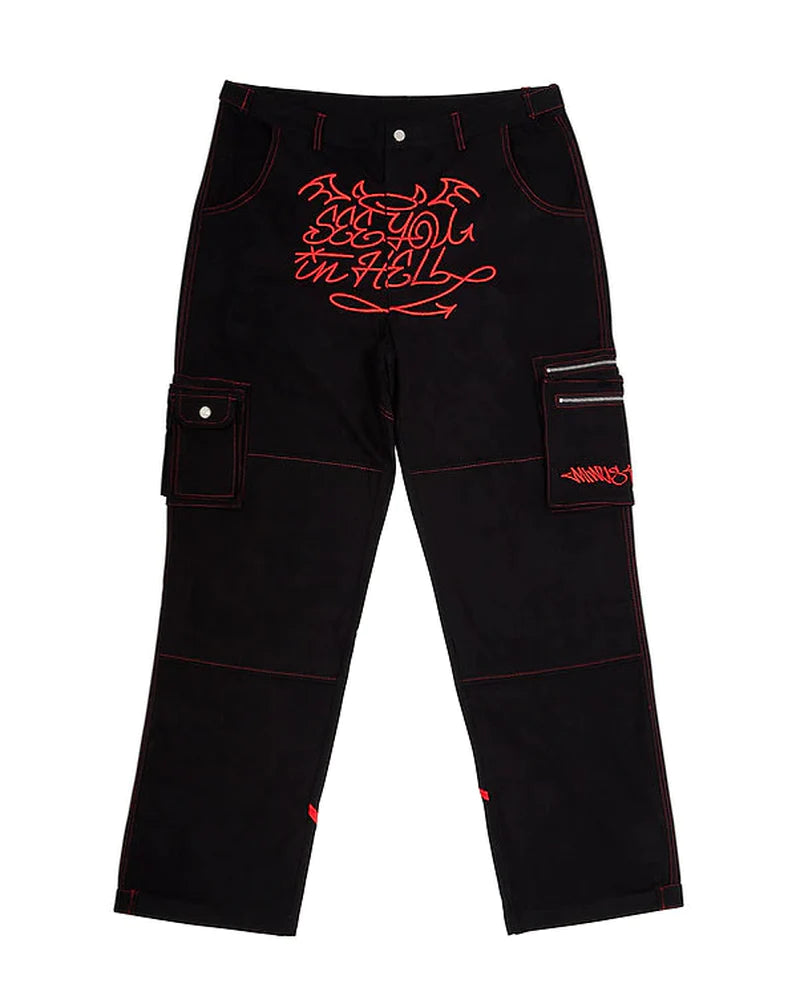 New American Street Trend Y2K Retro Printed Jeans for Men and Women Loose Straight Wide-Leg Pants Ins Casual Hip-Hop Trousers