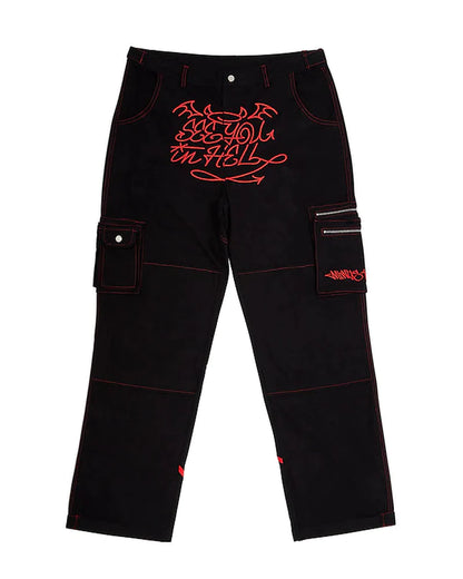 New American Street Trend Y2K Retro Printed Jeans for Men and Women Loose Straight Wide-Leg Pants Ins Casual Hip-Hop Trousers